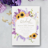 Boho Frame Butterfly Sunflower Flora Bridal Shower
