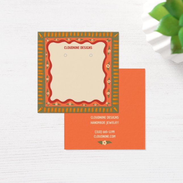 Boho Frame Earring Necklace Jewelry Display Card  (Desk)