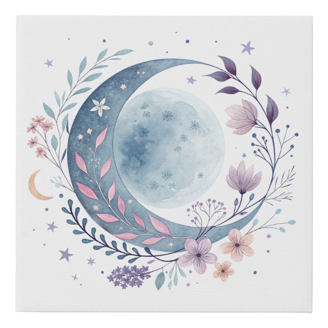 Boho Free-Spirited Moon Colorful Wall print (Front)