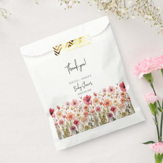 Boho fresh Flowers Baby Shower  Favor Bag (Sealed)