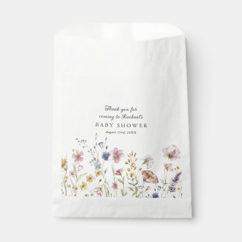 Boho Fresh Wildflowers Baby Shower Favor Bag