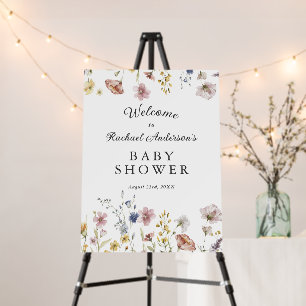 Boho Fresh Wildflowers Baby Shower Welcome Foam Board