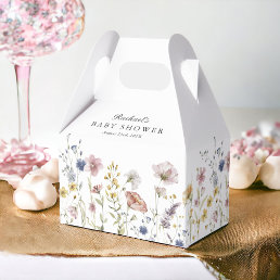 Boho Fresh Wildflowers Custom Baby Shower Favor Boxes