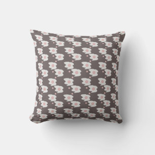 Boho Fried Eggs Breakfast Pattern Throw Pillow