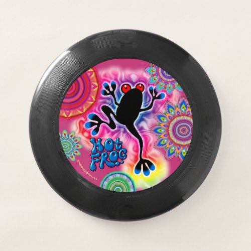 Boho Frisbee _ Hot Frog Surf design on black