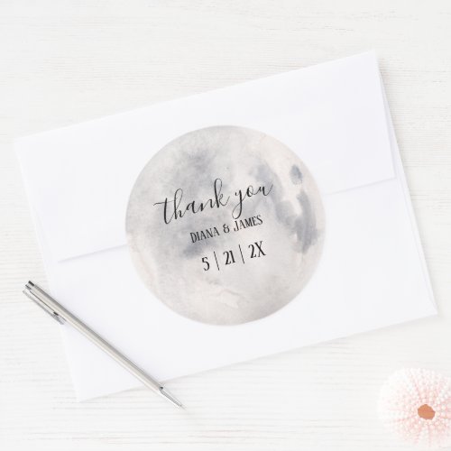 Boho Full Moon Wicca Handfasting Thank You Classic Round Sticker