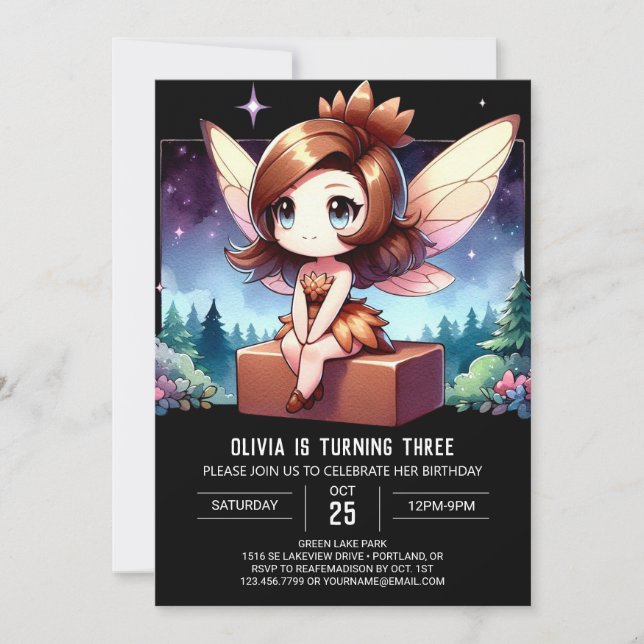 Boho Fun Fairy Birthday Invitation (Front)