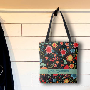 Boho Fun Flirty Floral Inspirivity Tote Bag