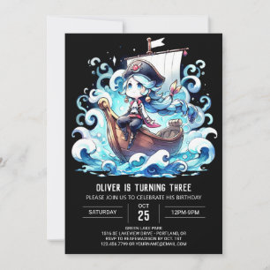 Boho Fun Pirate Birthday Invitation