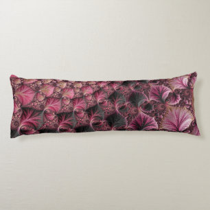 Boho Funky Eclectic Pink Black Abstract Fractal Body Pillow