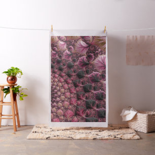 Boho Funky Eclectic Pink Black Abstract Fractal Fabric