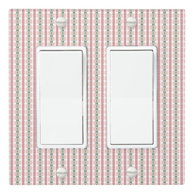 Boho Funky Retro Eclectic Pastel Christmas Stripe Light Switch Cover (In Situ)