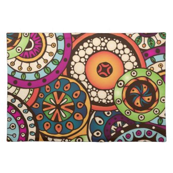 Boho Funky Trendy Retro Abstract Pattern Cloth Placemat by Boho_Chic at Zazzle