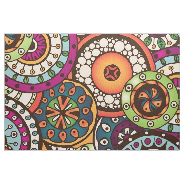 Boho Funky Trendy Retro Abstract Pattern Fabric (Yard)