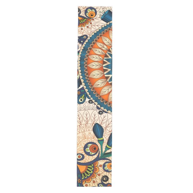Boho Funky Trendy Retro Abstract Pattern Medium Table Runner (Front)