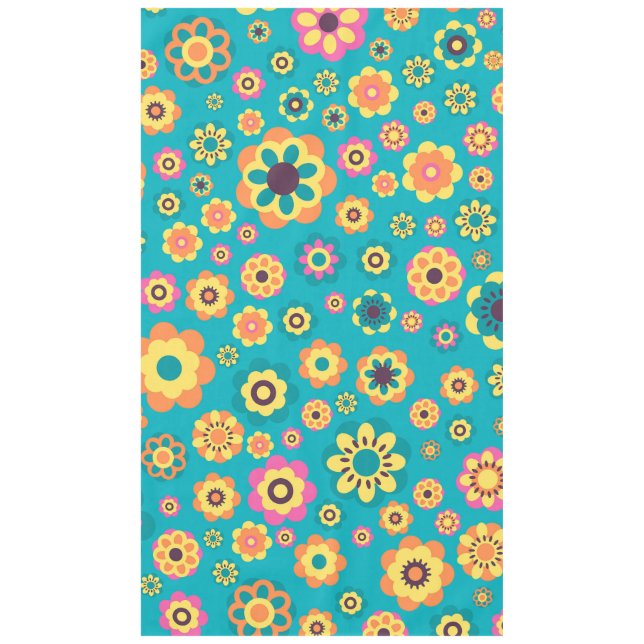Boho Funky Trendy Retro Abstract Pattern Tablecloth (Front)