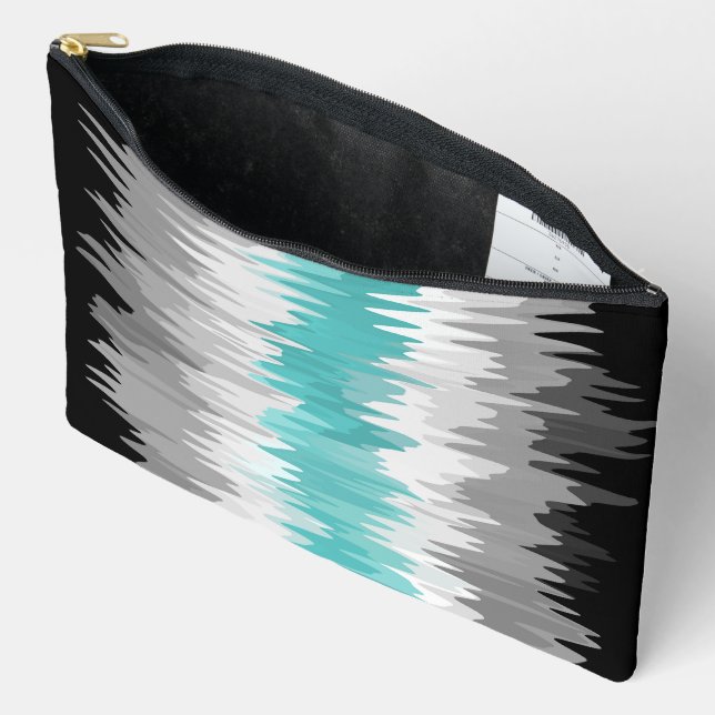 Boho Funky Wavy Abstract Libramasculine Pride Flag Accessory Pouch (Open)