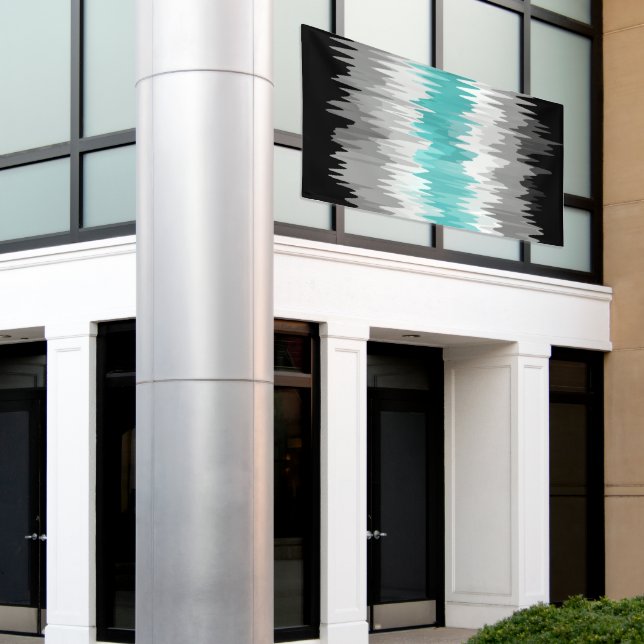 Boho Funky Wavy Abstract Libramasculine Pride Flag Banner (Outside Building)