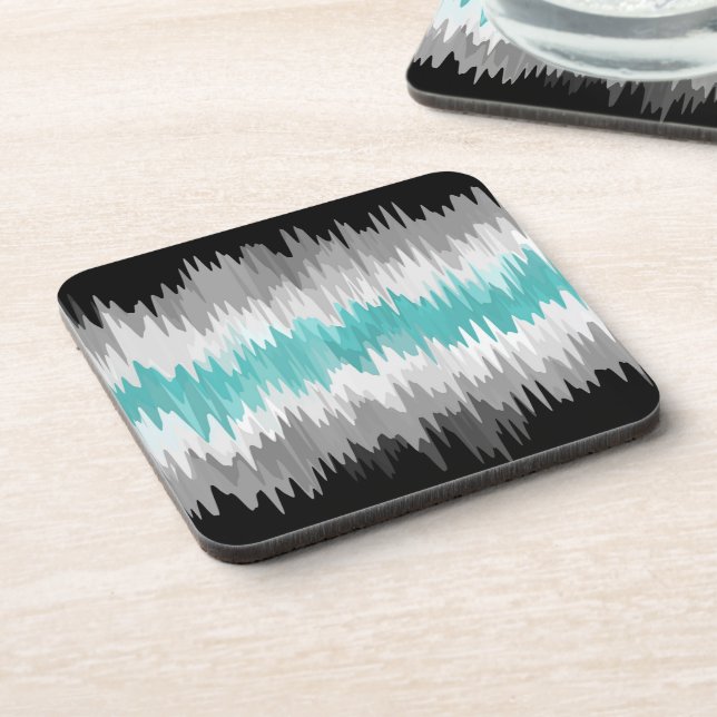 Boho Funky Wavy Abstract Libramasculine Pride Flag Beverage Coaster (Left Side)