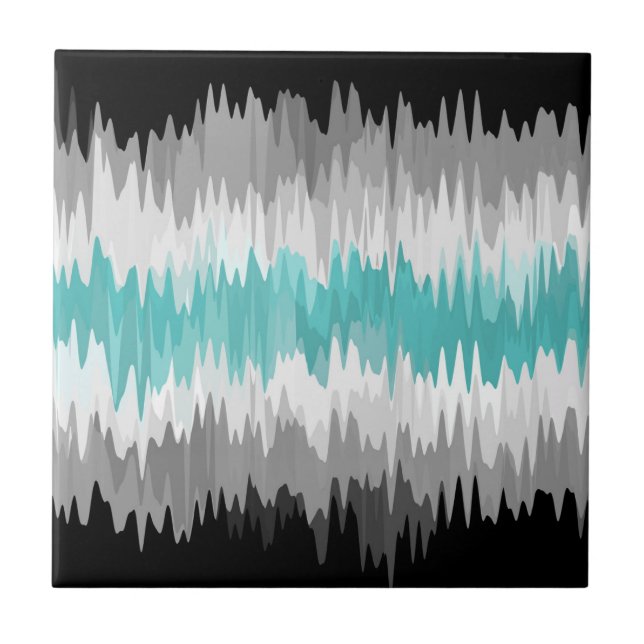 Boho Funky Wavy Abstract Libramasculine Pride Flag Ceramic Tile (Front)