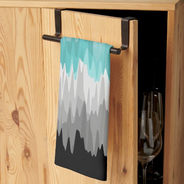 Boho Funky Wavy Abstract Libramasculine Pride Flag Kitchen Towel (Thirds Fold)