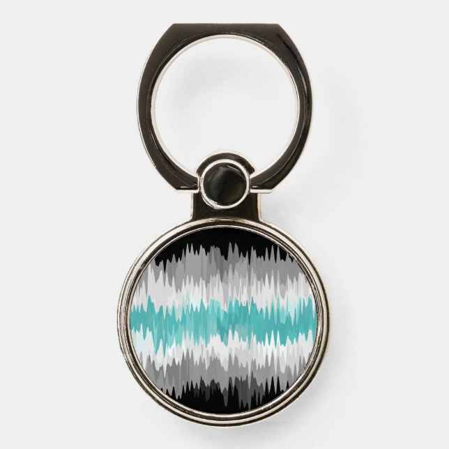 Boho Funky Wavy Abstract Libramasculine Pride Flag Phone Ring Stand (Front)