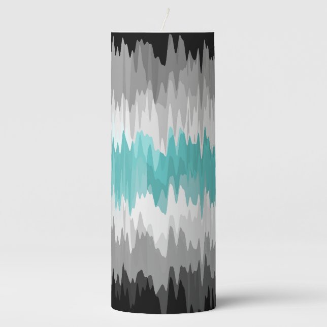 Boho Funky Wavy Abstract Libramasculine Pride Flag Pillar Candle (Front)