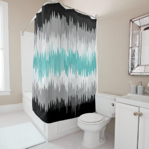 Boho Funky Wavy Abstract Libramasculine Pride Flag Shower Curtain