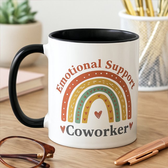 Boho Funny Coworker Emotional Support Work Bestie Mug (Creator Uploaded)