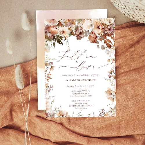 Boho Garden Fall in Love Bridal Shower Invitation