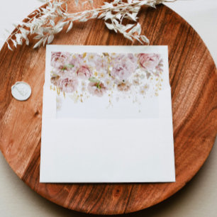 Boho garden floral elegant wedding envelope liner