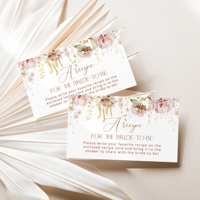 Boho garden floral Recipe for the bride to be Enclosure Card (Creator Uploaded)