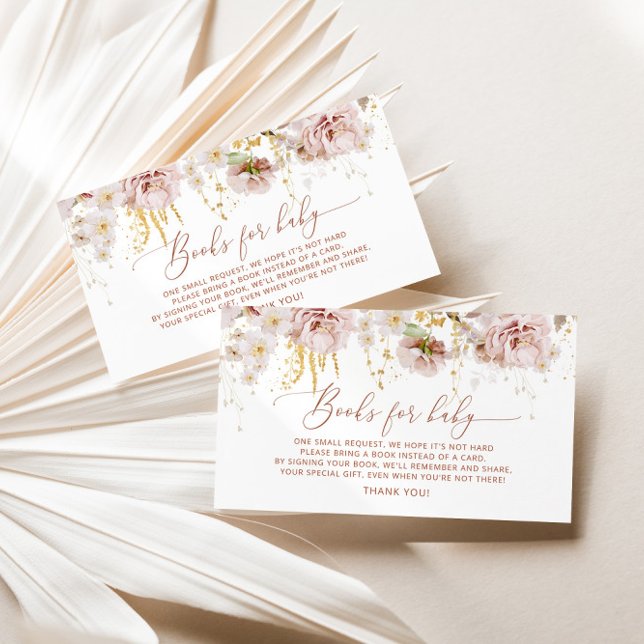 Boho garden flowers books for baby ticket enclosure card (Creator Uploaded)