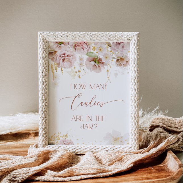 Boho garden flowers Guess how many candies Poster (Creator Uploaded)