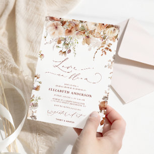 Boho Garden Flowers Love in Bloom Bridal Shower  Invitation