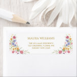 Boho Garden Flowers Wedding Party Return Address Label<br><div class="desc">The cheerful design features colorful watercolor wildflowers mixed with lush greenery foliage. Use the text fields to personalize the labels with your own wording and details. If you want to change the font style,  color or text placement,  simply click the "Customize Further" button.</div>