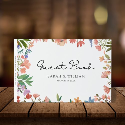 Boho Garden of Wildflower Wedding Guest Book