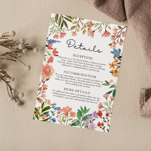Boho Garden of Wildflowers Wedding Details Enclosure Card