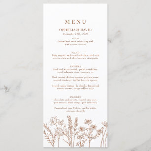 Boho Garden Wildflower Wedding Reception Menu