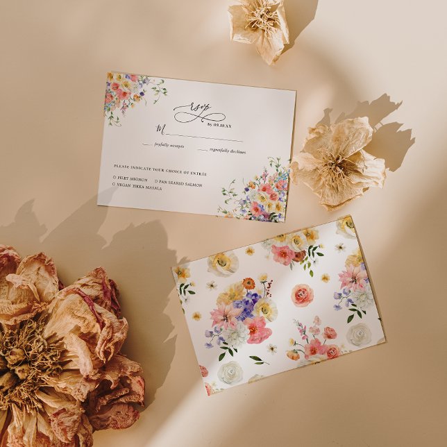 Boho Garden Wildflower | Wedding RSVP (Creator Uploaded)