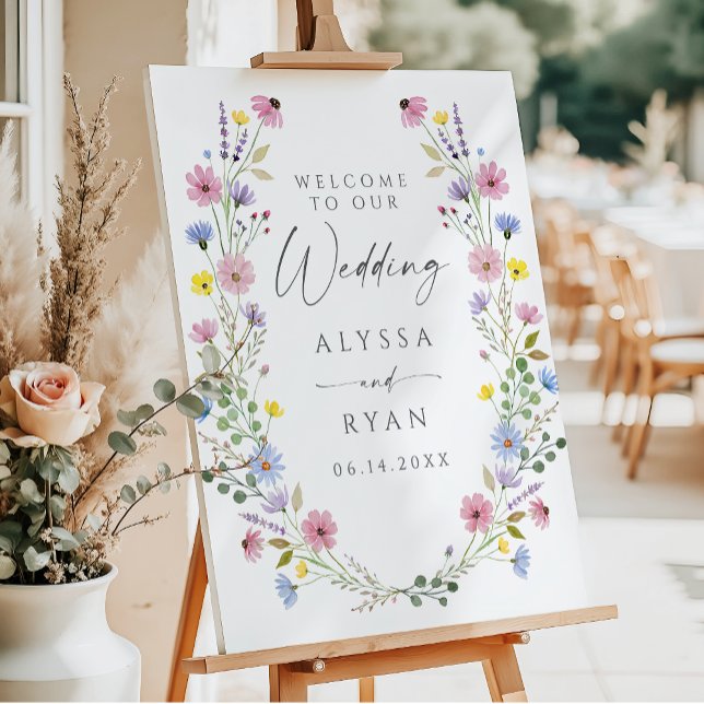 Boho Garden Wildflower Welcome to our Wedding Foam Board (Creator Uploaded)
