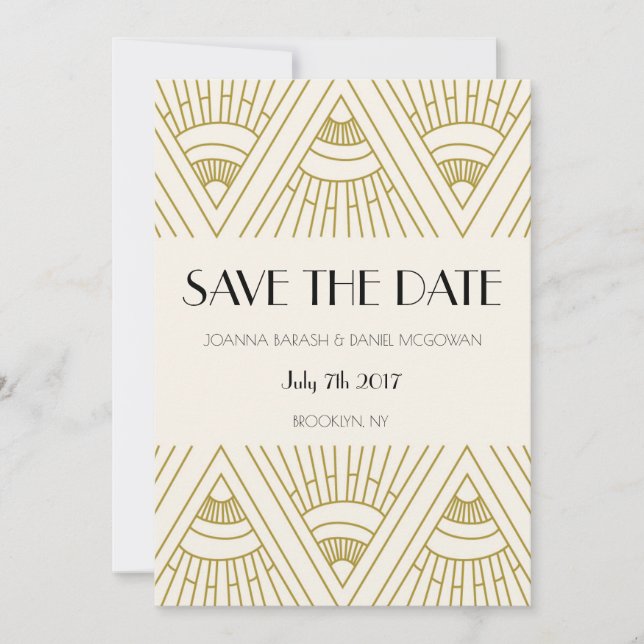 Boho Gatsby save the date (Front)