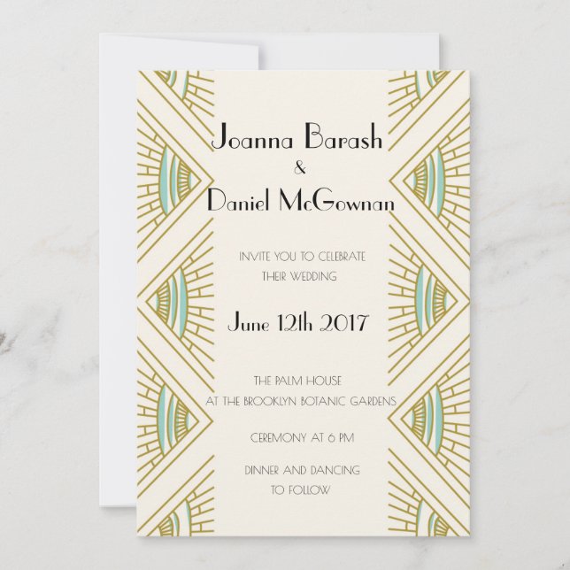 Boho Gatsby Wedding Invitation (Front)