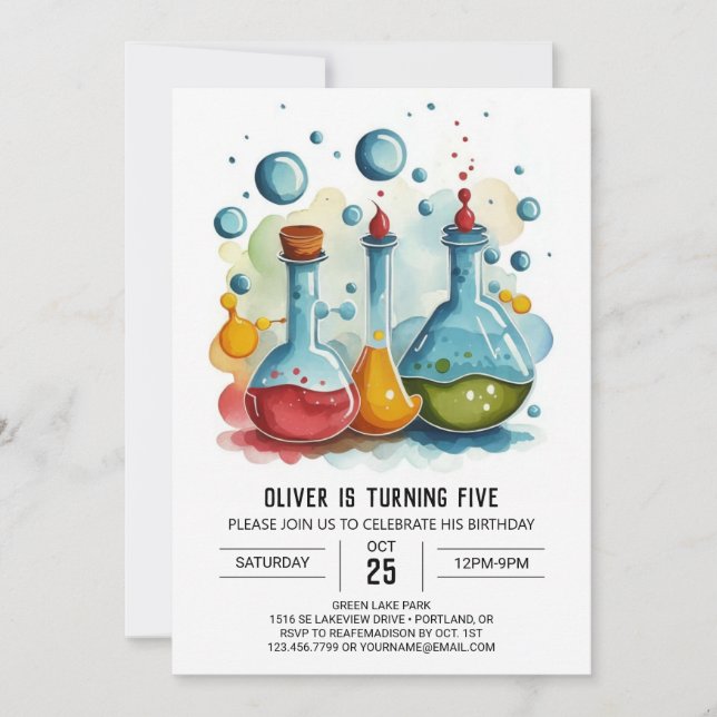 Boho Gear Potion Scientist Birthday  Invitation (Front)