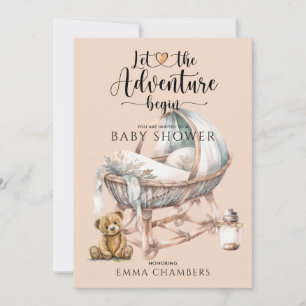 Boho Gender Neutral Baby Crib Baby Shower Invitation
