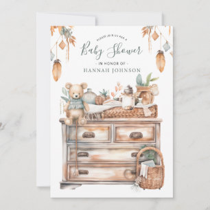 Boho Gender Neutral Baby Nursery Shower Invitation