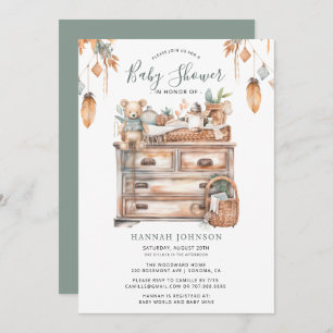 Boho Gender Neutral Baby Room Shower Invitation