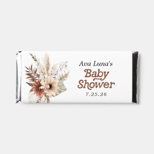 Boho Gender Neutral Baby Shower Chocolate Wrappers Hershey Bar Favors