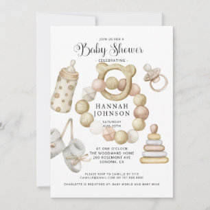 Boho Gender Neutral Baby Shower Invitation