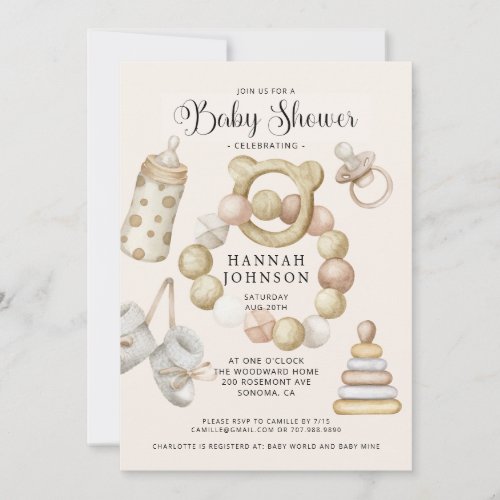 Boho Gender Neutral Baby Shower Invitation